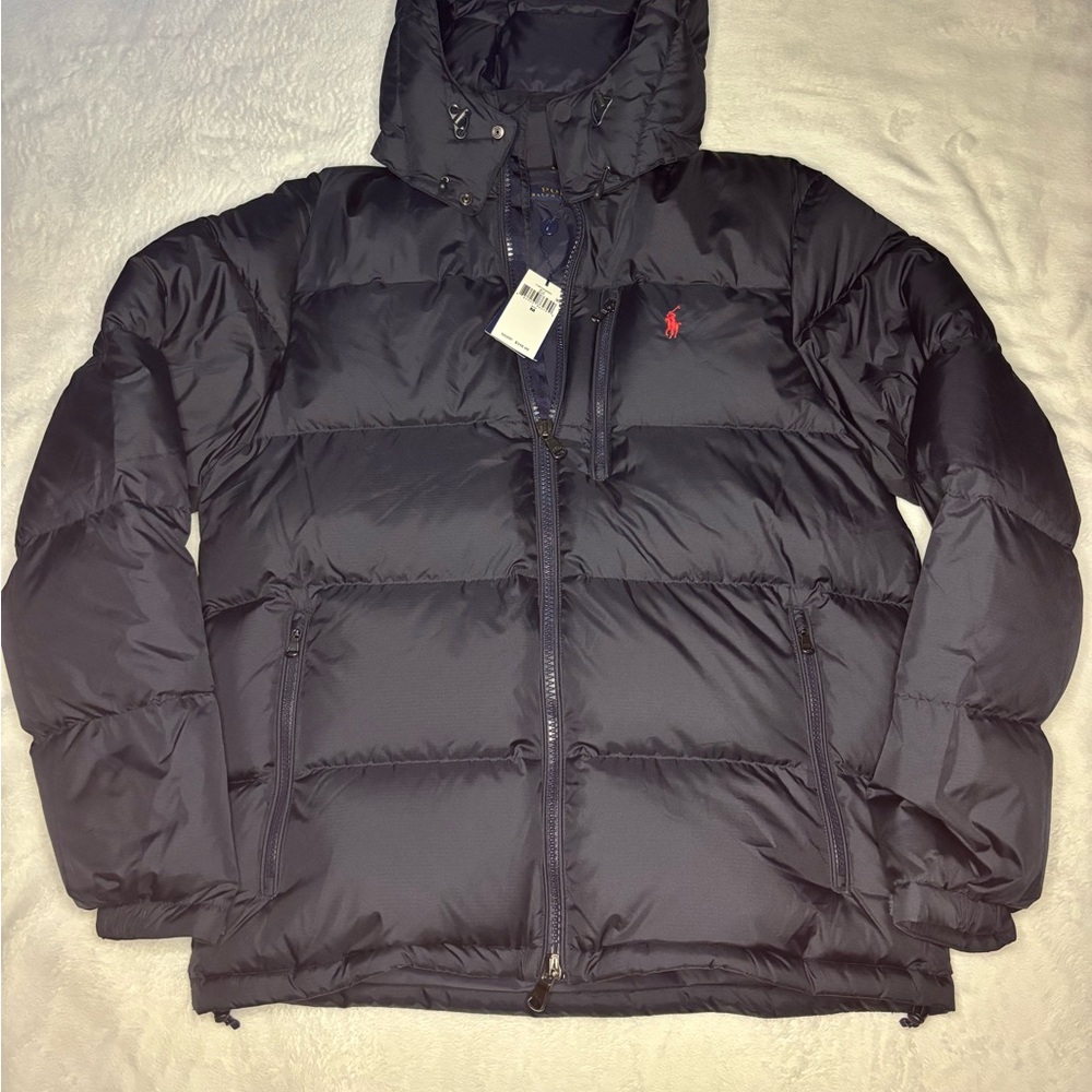 Polo by Ralph Lauren Navy Quilted Puffer Jacket with Red Pony